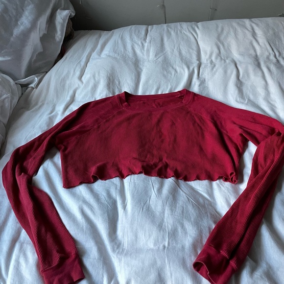 J. Galt red waffle long sleeve - Picture 2 of 3